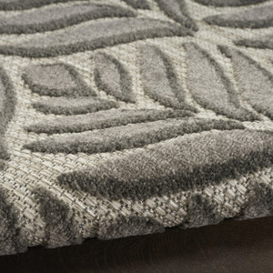 HomeRoots 9' Charcoal Floral Area Rug - Stain Resistant, Non-Skid, Ideal for Family Spaces and Everyday Use 9' X 12' 505591