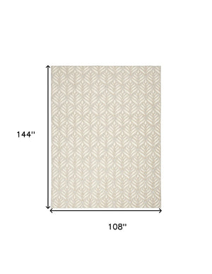 HomeRoots 9' Stunning Ivory and Grey Floral Area Rug - Stain Resistant, Non-Skid, Perfect for Any Room 9' X 12' 505592