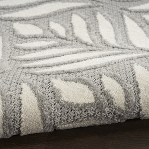 HomeRoots 9' Elegant Grey Floral Area Rug - Stain Resistant, Non-Skid, Durable for High-Traffic Rooms 9' X 12' 505593