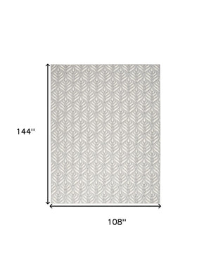 HomeRoots 9' Elegant Grey Floral Area Rug - Stain Resistant, Non-Skid, Durable for High-Traffic Rooms 9' X 12' 505593