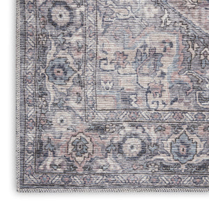HomeRoots 5' Grey Oriental Power Loom Area Rug - Vintage-Inspired, Soft, Washable Design for Any Space 6' X 9' 505594