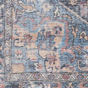 HomeRoots 5' Light Blue Oriental Area Rug – Vintage-Inspired, Washable, Durable, and Elegant for Any Room 6' X 9' 505595