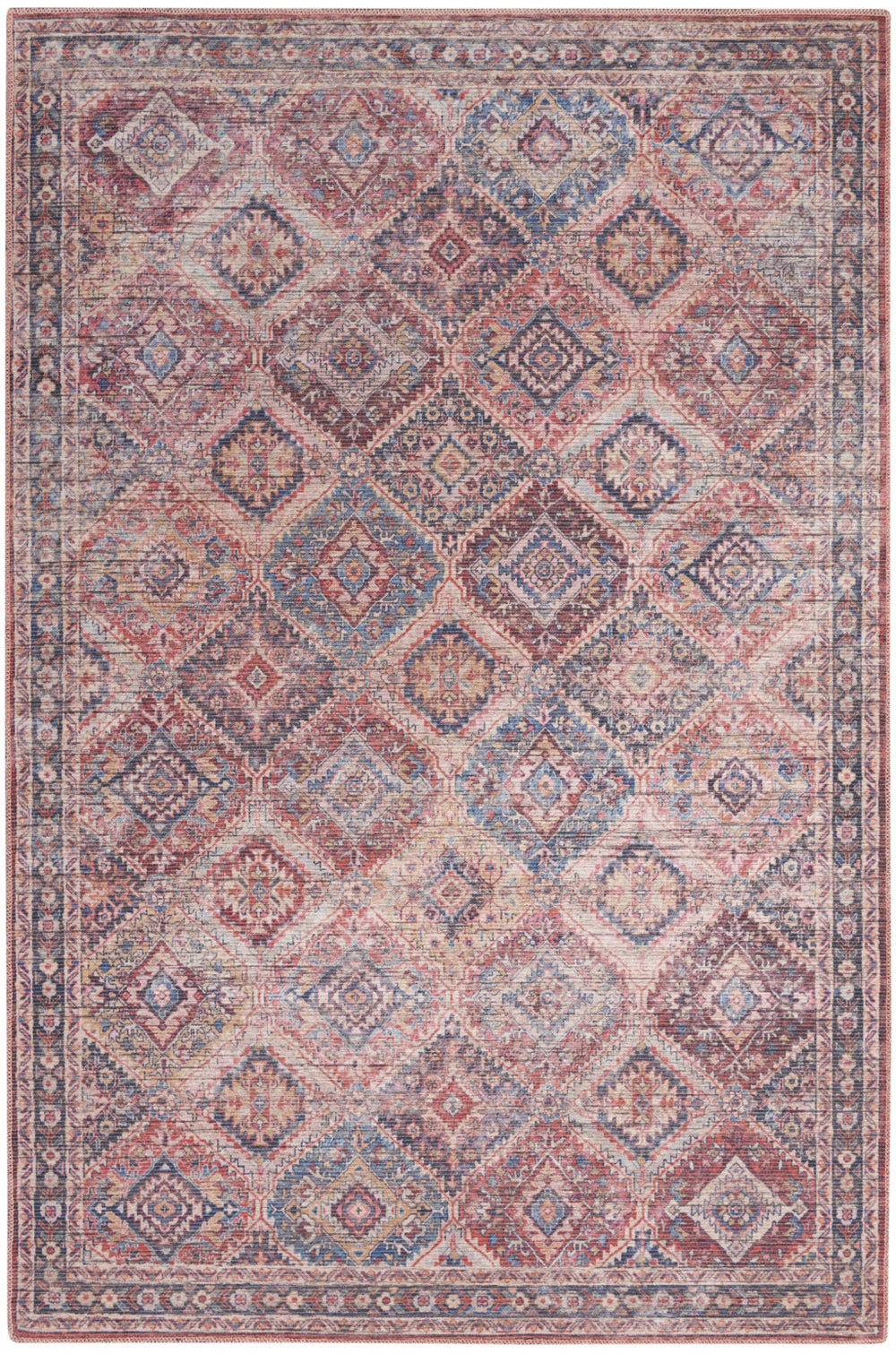 Homeroots 6' X 9' Multicolor Medallion Distressed Washable Area Rug  Polyester 505599