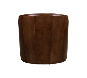Olivia + Quinn Camilla Swivel Chair - Luxurious Richmond Saddle With Barrel Back Design & Antique Brass Accents Richmond Saddle Leather,Foam,Wood 5055_Rch1510