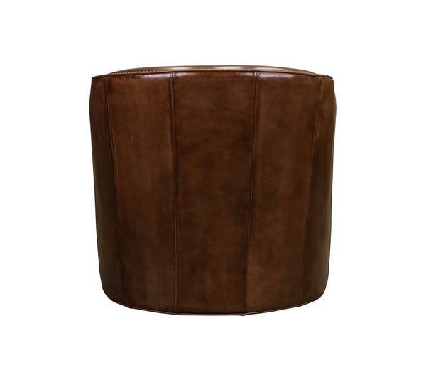 Olivia + Quinn Camilla Swivel Chair - Luxurious Richmond Saddle With Barrel Back Design & Antique Brass Accents Richmond Saddle Leather,Foam,Wood 5055_Rch1510