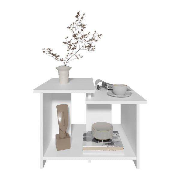 English Elm Coffee Coffee Table 16.6" H Compact Engineered Wood Accent Table for Living Rooms, Modern Minimalist Style Durable Finish White 29.53 L x 22.05 W x 3.54 H B097P296822