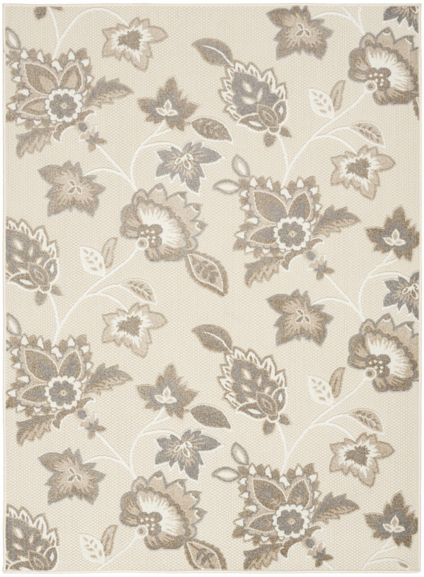 Homeroots 4' Beige Floral Area Rug - Stain Resistant, Non-skid Design For High-traffic Spaces, 4' X 6' 4' X 6' Polypropylene 505605