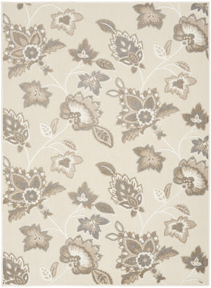 Homeroots 6' X 9' Beige Floral Stain Resistant Non Skid Area Rug  Polypropylene 505607