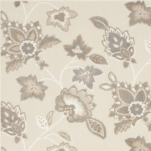 Homeroots 6' X 9' Beige Floral Stain Resistant Non Skid Area Rug  Polypropylene 505607