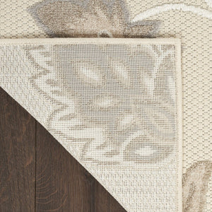 HomeRoots 7' Beige Floral Area Rug - Durable, Non-Skid Indoor/Outdoor Design for Timeless Elegance and Style 7' X 10' 505608