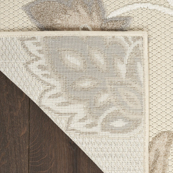 HomeRoots 7' Beige Floral Area Rug - Durable, Non-Skid Indoor/Outdoor Design for Timeless Elegance and Style 8' X 11' 505609