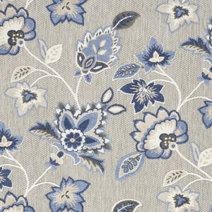 Homeroots 6' X 9' Blue And Grey Floral Stain Resistant Non Skid Area Rug  Polypropylene 505610