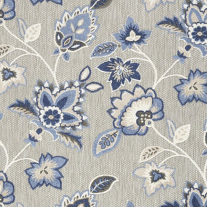 Homeroots 4' Blue And Grey Floral Area Rug - Stain Resistant, Non-skid, Perfect For Kids And Pets' Spaces 4' X 6' Polypropylene 505612