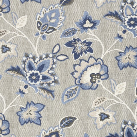 Homeroots 4' Blue And Grey Floral Area Rug - Stain Resistant, Non-skid, Perfect For Kids And Pets' Spaces 4' X 6' Polypropylene 505612