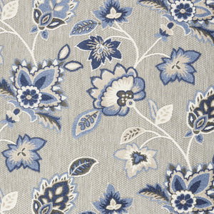 Homeroots 8' X 11' Blue And Gray Floral Non Skid Indoor Outdoor Area Rug  Polypropylene 505614