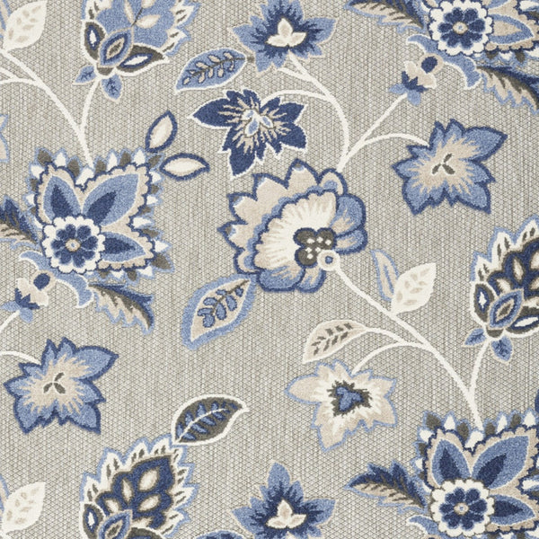 Homeroots 8' X 11' Blue And Gray Floral Non Skid Indoor Outdoor Area Rug  Polypropylene 505614