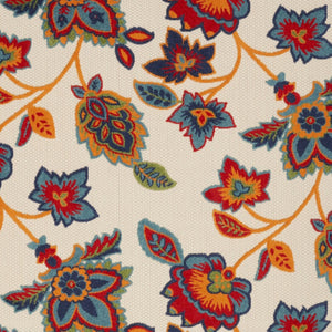 HomeRoots 9' Multicolor Floral Area Rug - Stain Resistant, Non-Skid Backing, Perfect for High-Traffic Homes 6' X 9' 505615