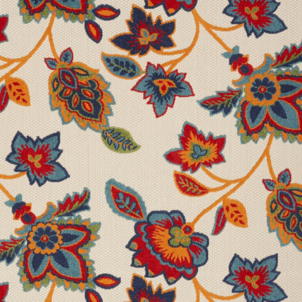 HomeRoots 9' Multicolor Floral Area Rug - Stain Resistant, Non-Skid Backing, Perfect for High-Traffic Homes 7' X 10' 505616