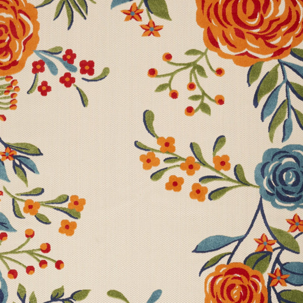 Homeroots 5' X 8' Multicolor Floral Stain Resistant Non Skid Area Rug  Polypropylene 505628