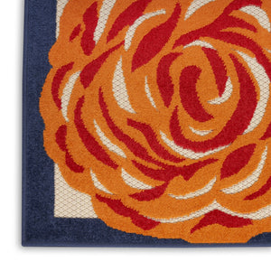 HomeRoots 9' Multicolor Floral Area Rug – Stain Resistant, Non-Skid Backing for High-Traffic Spaces, Durable Style 5' X 8' 505628