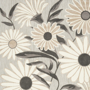 HomeRoots 7' Beige Floral Area Rug – Non-Skid, Stain-Resistant, Indoor/Outdoor Versatile Design for Any Space 7' X 10' 505630