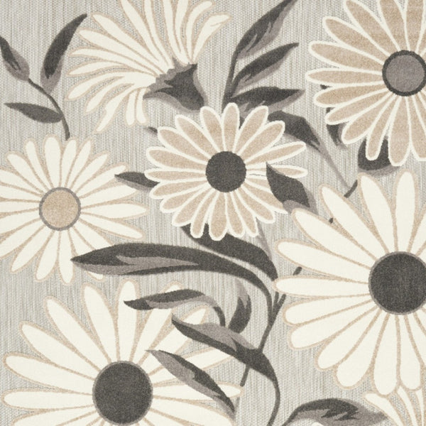 HomeRoots 7' Beige Floral Area Rug – Non-Skid, Stain-Resistant, Indoor/Outdoor Versatile Design for Any Space 7' X 10' 505630