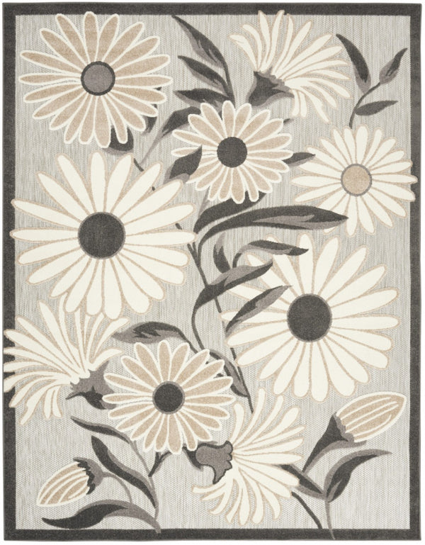 HomeRoots 7' Beige Floral Area Rug – Non-Skid, Stain-Resistant, Indoor/Outdoor Versatile Design for Any Space 7' X 10' 505630