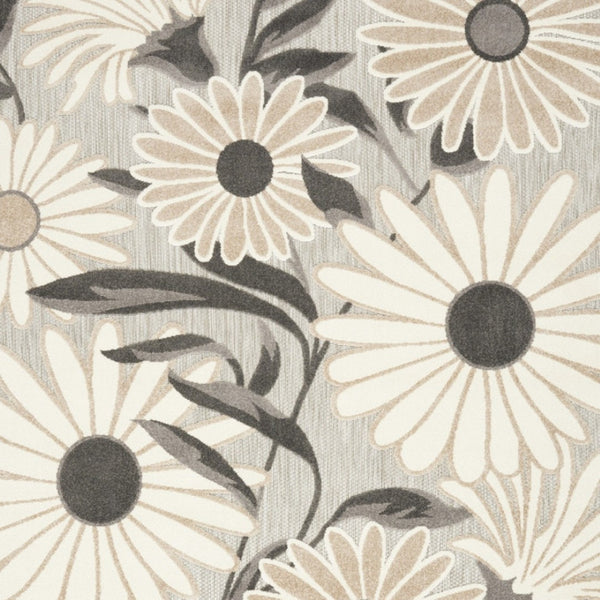 Homeroots 4' Beige Floral Stain Resistant Non-skid Area Rug - Elegant Design For Kids & Pets, Made In Turkey 4' X 6' Polypropylene 505632