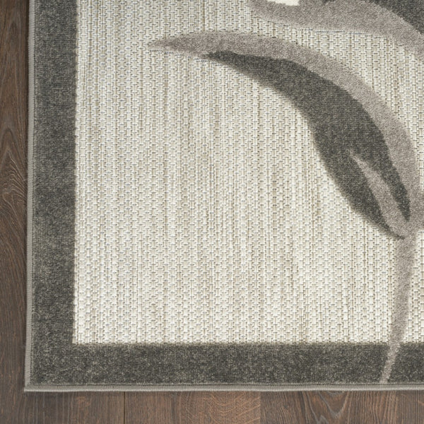 HomeRoots 9' Beige Floral Area Rug - Stain Resistant, Non-Skid, Durable Design for Elegant Living Spaces 5' X 8' 505633