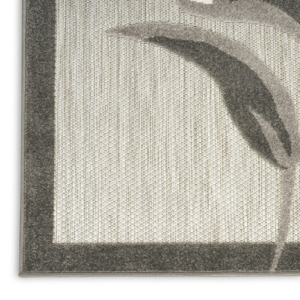 HomeRoots 9' Beige Floral Area Rug - Stain Resistant, Non-Skid, Durable Design for Elegant Living Spaces 5' X 8' 505633