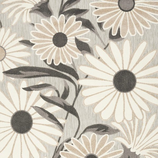 Homeroots 8' X 11' Beige Floral Non Skid Indoor Outdoor Area Rug  Polypropylene 505634