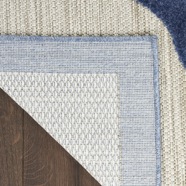 HomeRoots 9' Blue and Gray Floral Area Rug - Durable Non-Skid Indoor Outdoor Design for Stylish Living Spaces 5' X 8' 505643