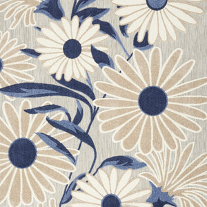 HomeRoots 9' Blue and Gray Floral Area Rug - Durable Non-Skid Indoor Outdoor Design for Stylish Living Spaces 8' X 11' 505644