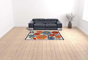 HomeRoots 9' Multicolor Floral Area Rug – Stain Resistant, Non-Skid Design for Stylish, Durable Living Spaces 6' X 9' 505645