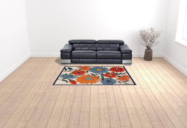 HomeRoots 9' Multicolor Floral Area Rug – Stain Resistant, Non-Skid Design for Stylish, Durable Living Spaces 6' X 9' 505645