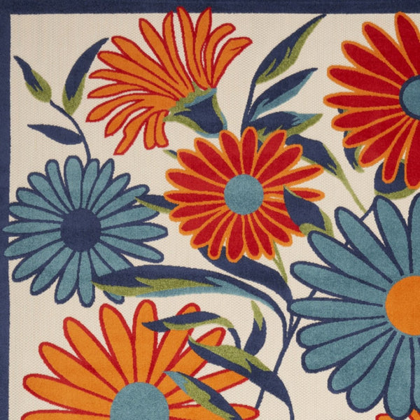 HomeRoots 9' Multicolor Floral Area Rug – Stain Resistant, Non-Skid Design for Stylish, Durable Living Spaces 7' X 10' 505646