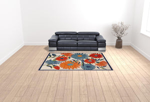 HomeRoots 9' Multicolor Floral Area Rug – Stain Resistant, Non-Skid Design for Stylish, Durable Living Spaces 7' X 10' 505646