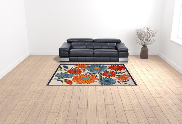 HomeRoots 9' Multicolor Floral Area Rug – Stain Resistant, Non-Skid Design for Stylish, Durable Living Spaces 7' X 10' 505646