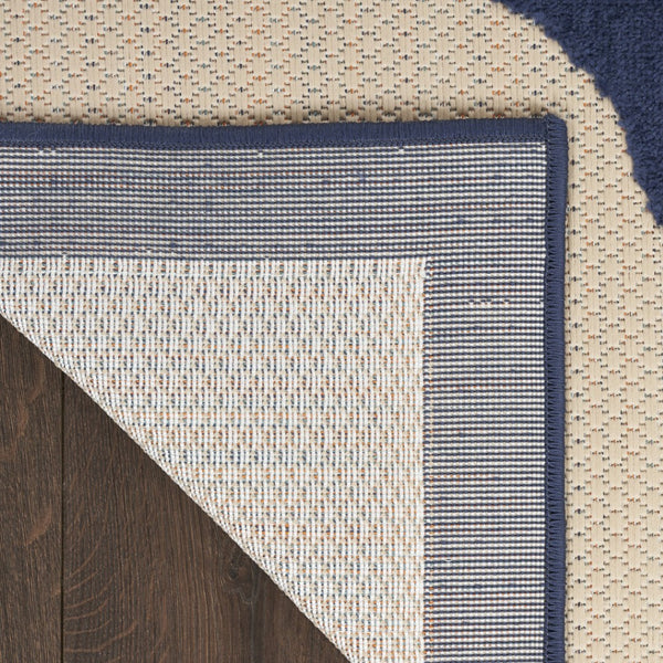 Homeroots 4' Elegant Ivory Blue & Orange Floral Non-skid Area Rug For Indoor/Outdoor Spaces, Stain Resistant 4' X 6' Polypropylene 505647