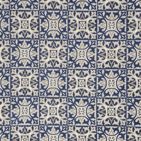 Homeroots 8' X 11' Blue Geometric Non Skid Indoor Outdoor Area Rug  Polypropylene 505659