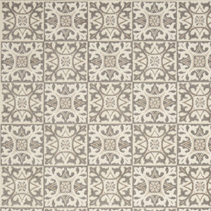 Homeroots 6' X 9' Ivory And Grey Fleur De Lis Stain Resistant Non Skid Area Rug  Polypropylene 505660