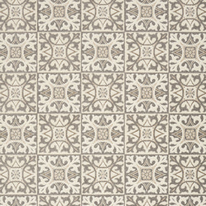 Homeroots 5' X 8' Ivory And Grey Fleur De Lis Stain Resistant Non Skid Area Rug  Polypropylene 505663
