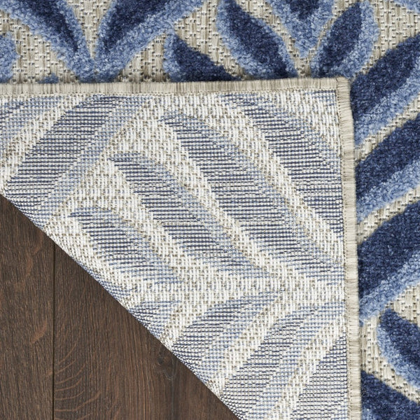 HomeRoots 9' Elegant Blue Floral Area Rug - Stain Resistant, Non-Skid, Perfect for High-Traffic Homes & Spaces 6' X 9' 505665
