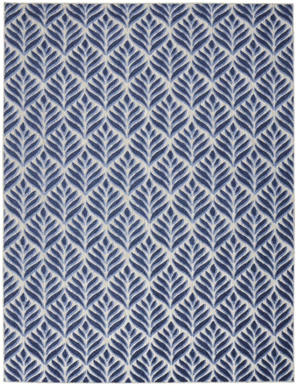 HomeRoots 9' Elegant Blue Floral Area Rug - Stain Resistant, Non-Skid, Perfect for High-Traffic Homes & Spaces 7' X 10' 505666