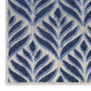 HomeRoots 9' Elegant Blue Floral Area Rug - Stain Resistant, Non-Skid, Perfect for High-Traffic Homes & Spaces 7' X 10' 505666