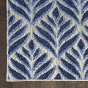 HomeRoots 9' Elegant Blue Floral Area Rug - Stain Resistant, Non-Skid, Perfect for High-Traffic Homes & Spaces 5' X 8' 505668