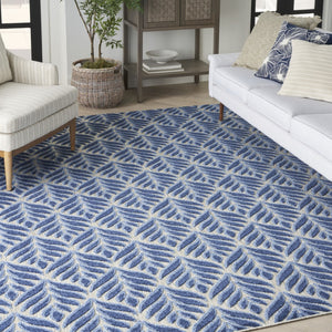 HomeRoots 9' Elegant Blue Floral Area Rug - Stain Resistant, Non-Skid, Perfect for High-Traffic Homes & Spaces 5' X 8' 505668