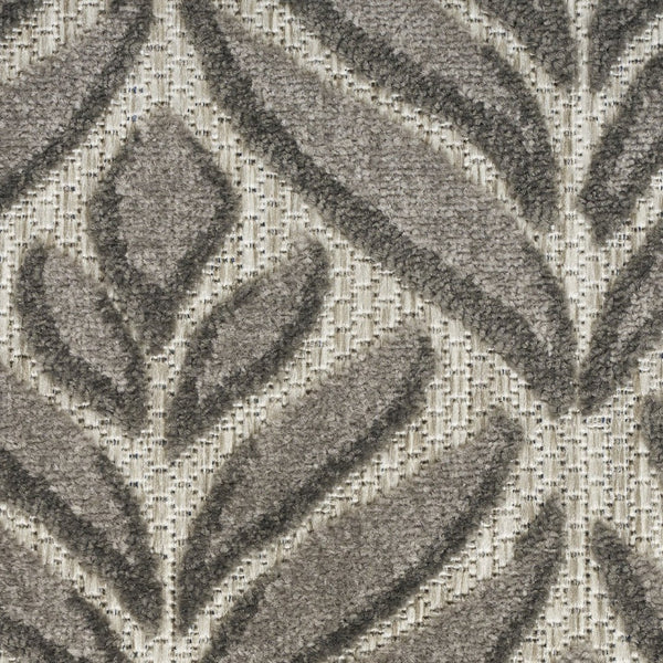 HomeRoots 9' Charcoal Floral Area Rug - Stain Resistant, Non-Skid, Ideal for Family Spaces and Everyday Use 6' X 9' 505670