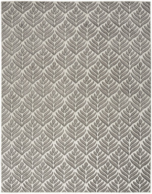 Homeroots 7' X 10' Charcoal Floral Stain Resistant Non Skid Area Rug  Polypropylene 505671