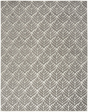 HomeRoots 9' Charcoal Floral Area Rug - Stain Resistant, Non-Skid, Ideal for Family Spaces and Everyday Use 7' X 10' 505671